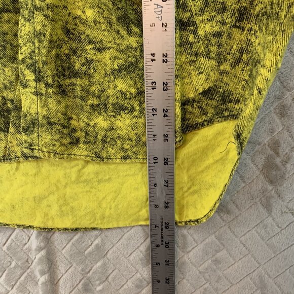 B-29 Mens L Button Up Shirt Yellow Short Sleeve Collared USA Made Hipster Ska - Picture 10 of 16